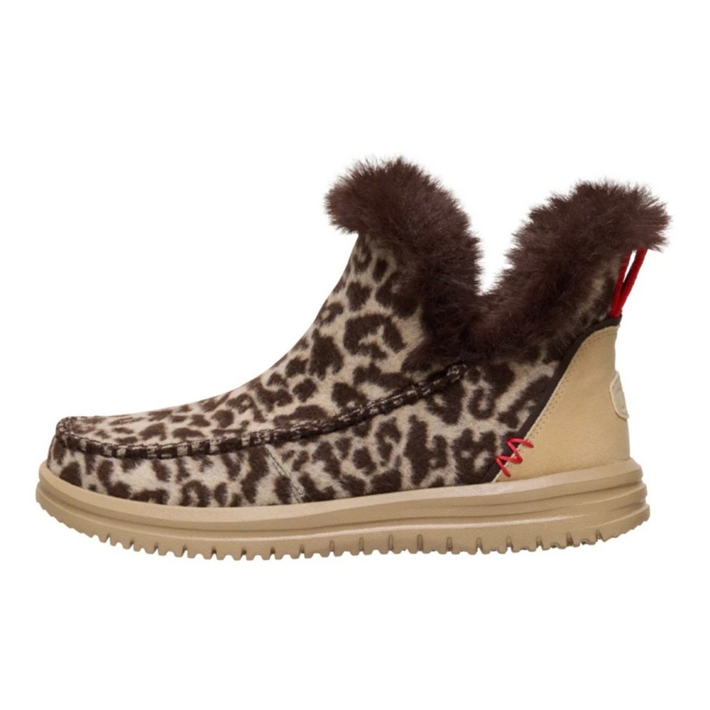 Hey Dude Camden Brushed Leopard Cozy Boots - Women’s Size 8 NWT - Picture 4 of 9
